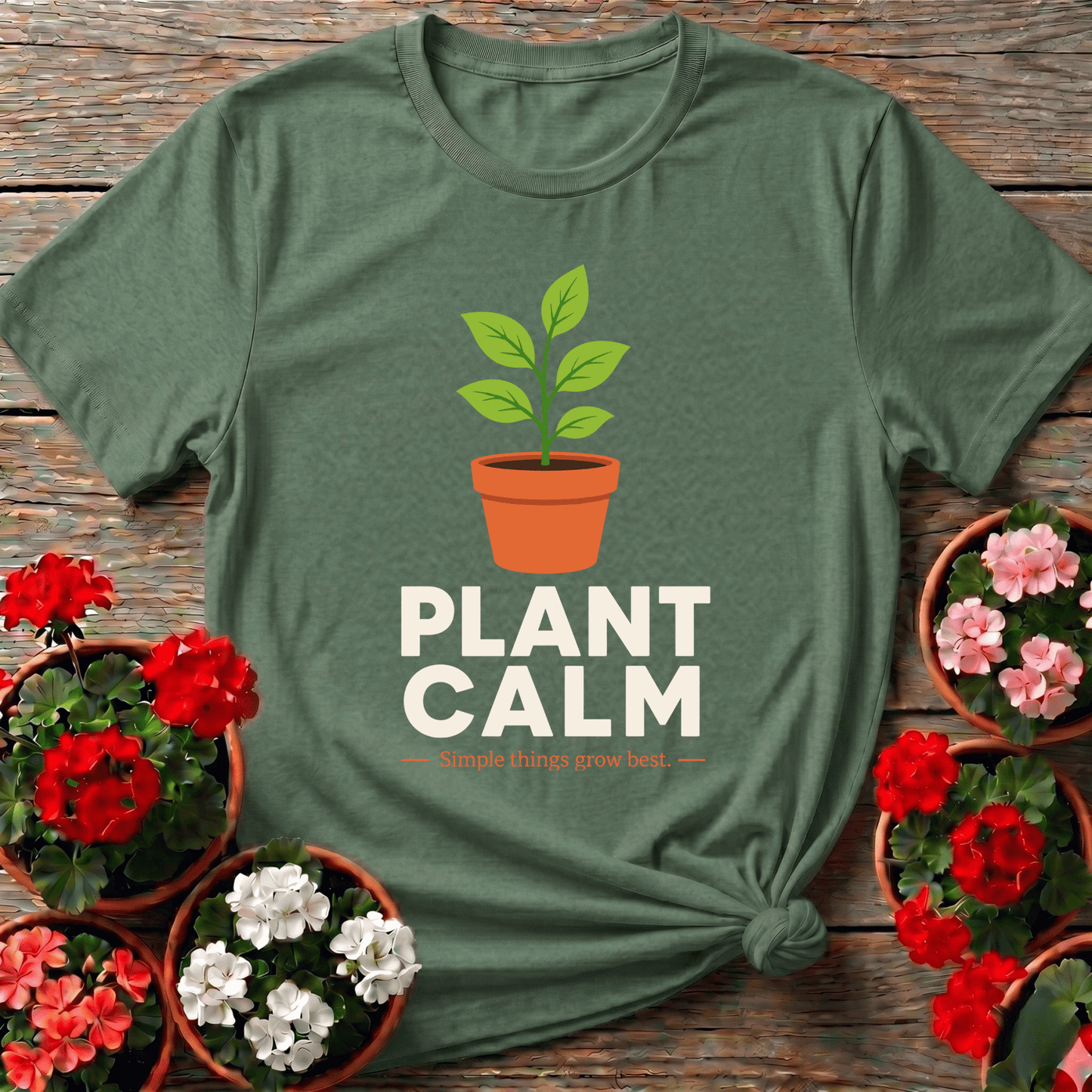 Plant Calm Simple Things Grow Best Gardening T-Shirt - GardeningTshirts