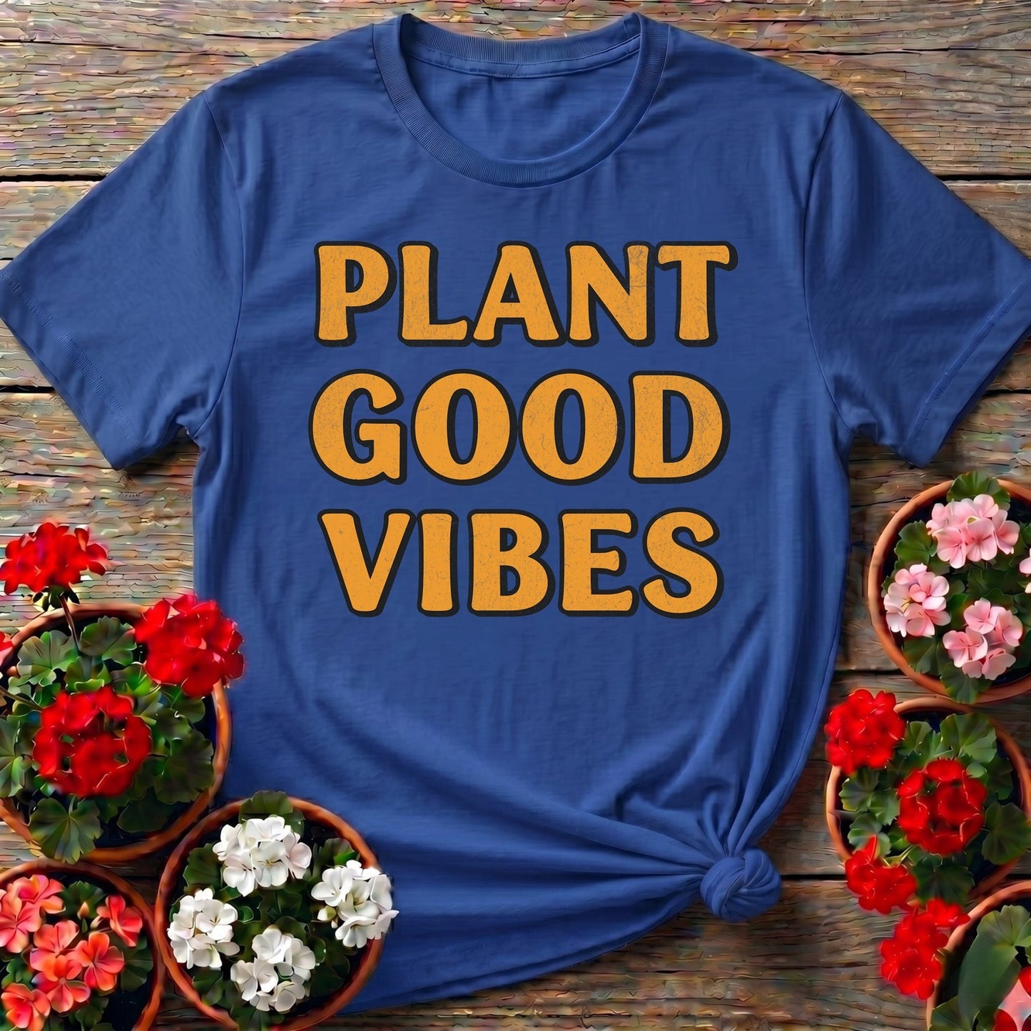 PLANT GOOD VIBES Bold T-shirt - GardeningTshirts