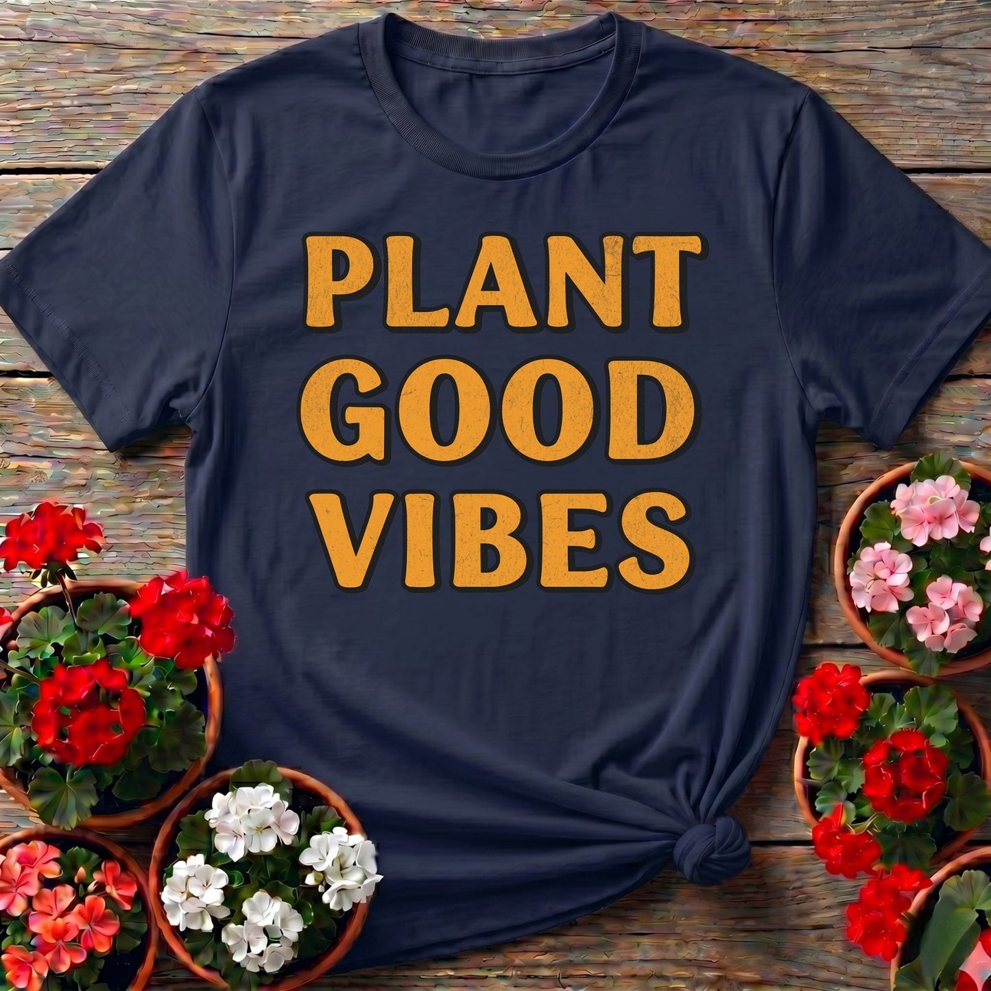 PLANT GOOD VIBES Bold T-shirt - GardeningTshirts