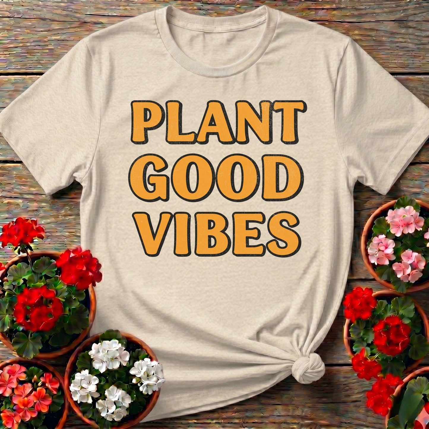 PLANT GOOD VIBES Bold T-shirt - GardeningTshirts