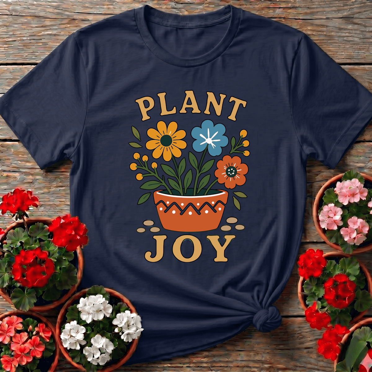Plant Joy Floral Pot Gardening T-Shirt for Plant Lovers - GardeningTshirts