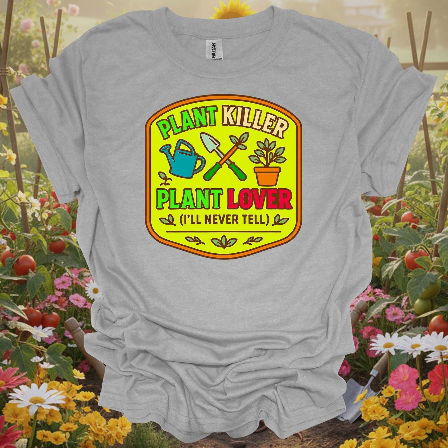 Sport Grey tshirt showing embrace the reality of the growing season with this hilarious badge design for abundance manifestors celebrating productive harvests