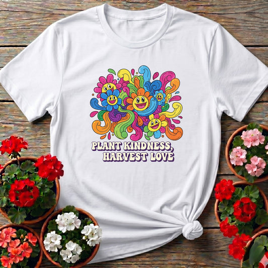 Plant Kindness Harvest Love Psychedelic Garden Tee - GardeningTshirts