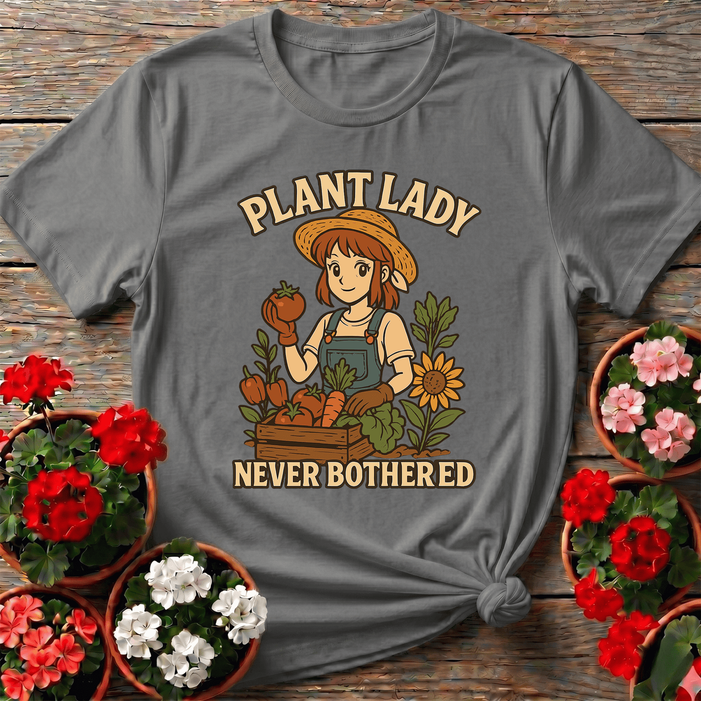 Plant Lady Never Bothered Funny Gardening T-Shirt - GardeningTshirts