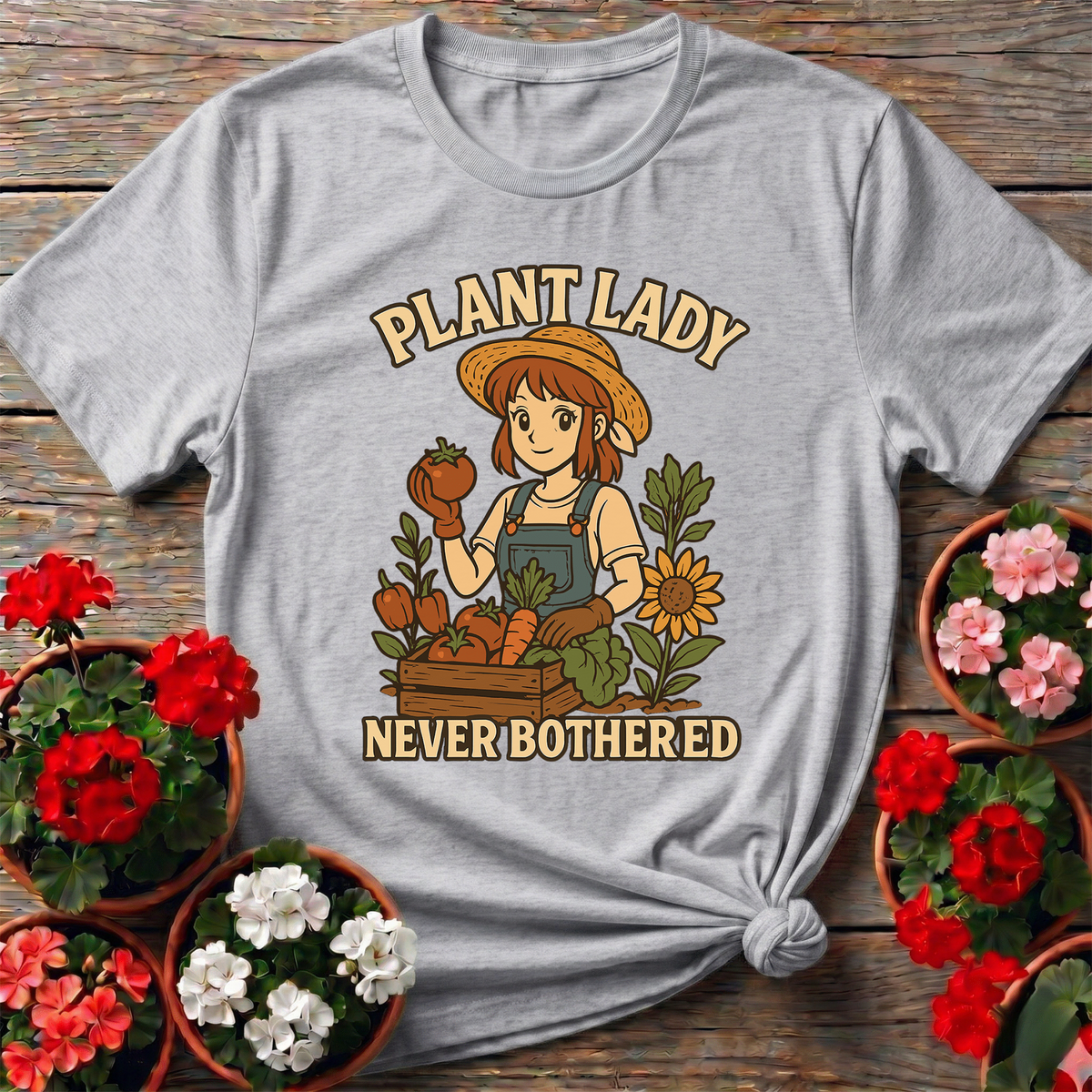Plant Lady Never Bothered Funny Gardening T-Shirt - GardeningTshirts