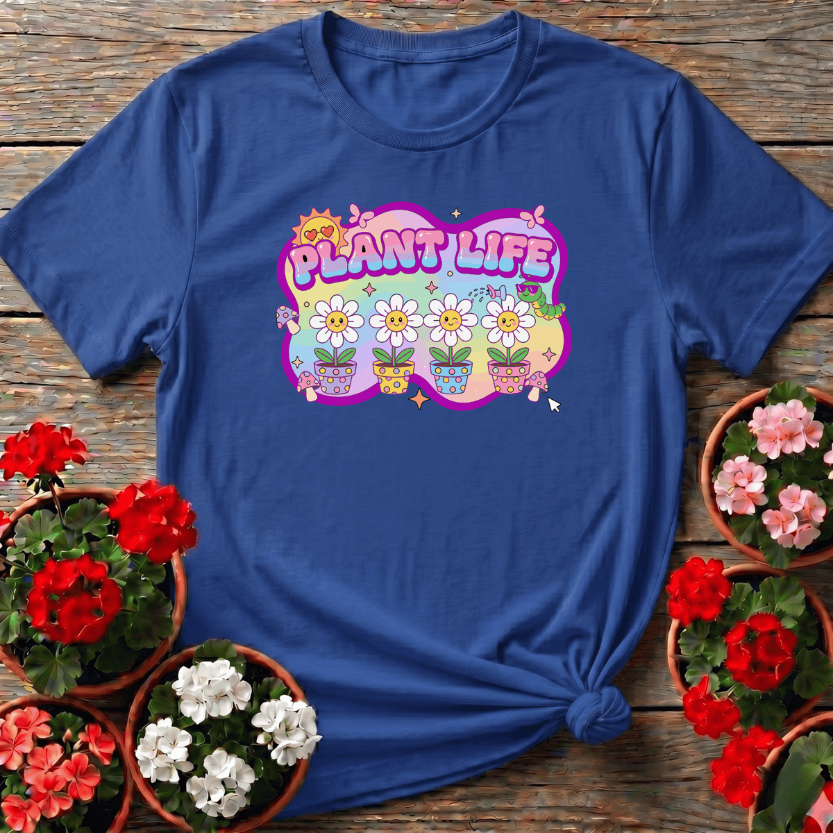 Plant Life Kawaii Daisy Gardening T-Shirt for Plant Lovers - GardeningTshirts