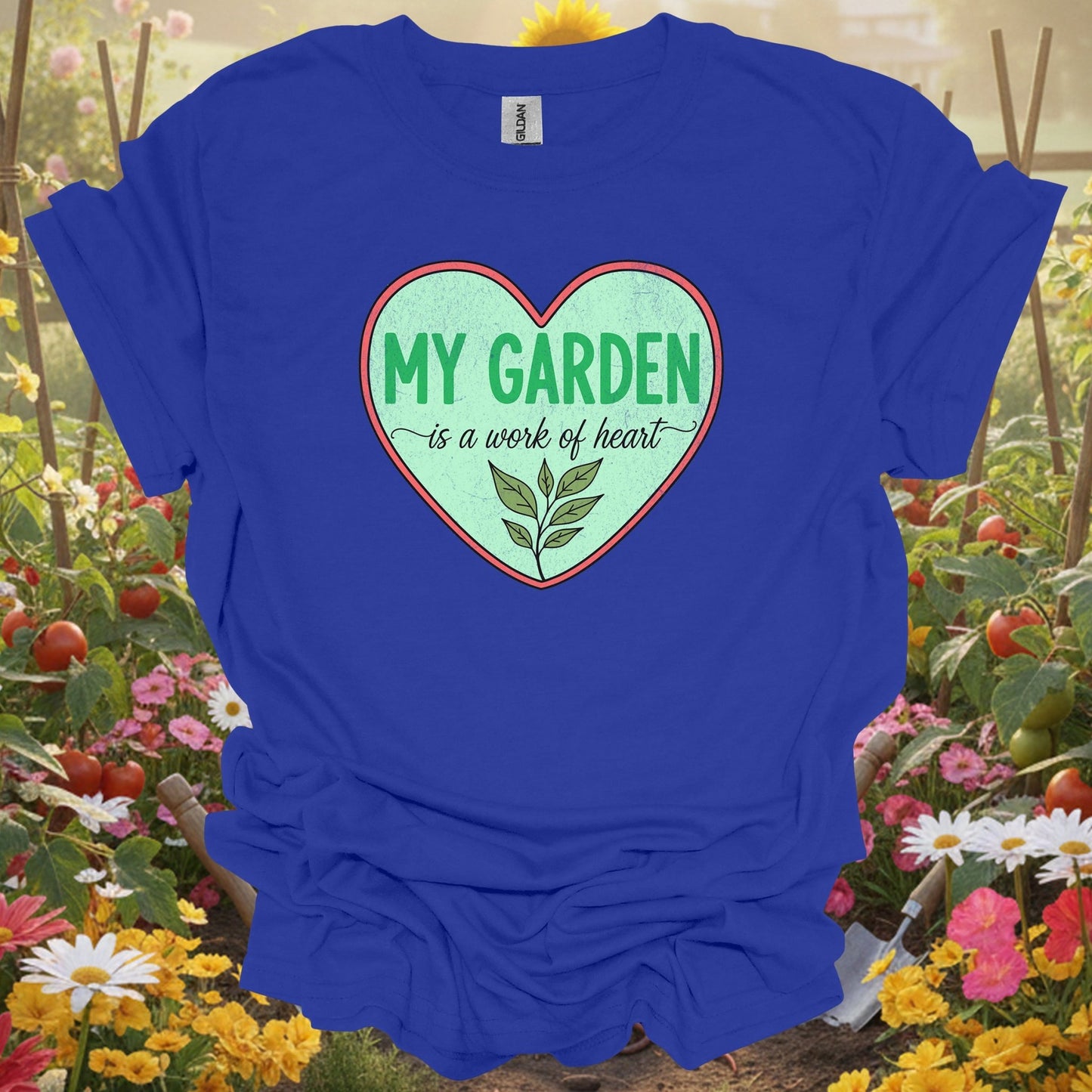 Plant Lover Graphic Tee | My Garden is a Work of Heart - GardeningTshirts