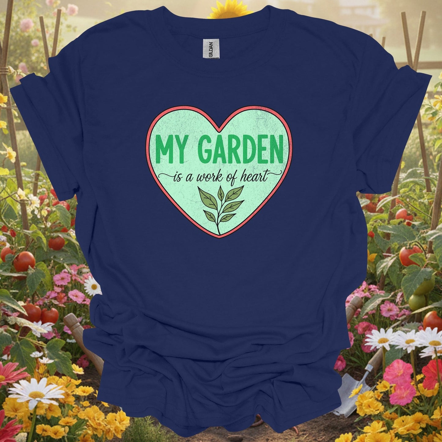Plant Lover Graphic Tee | My Garden is a Work of Heart - GardeningTshirts