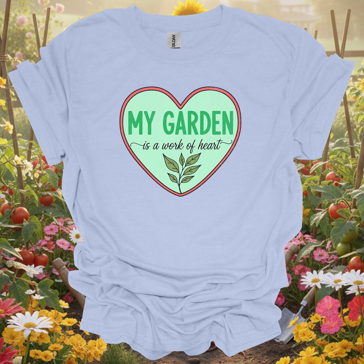 Plant Lover Graphic Tee | My Garden is a Work of Heart - GardeningTshirts