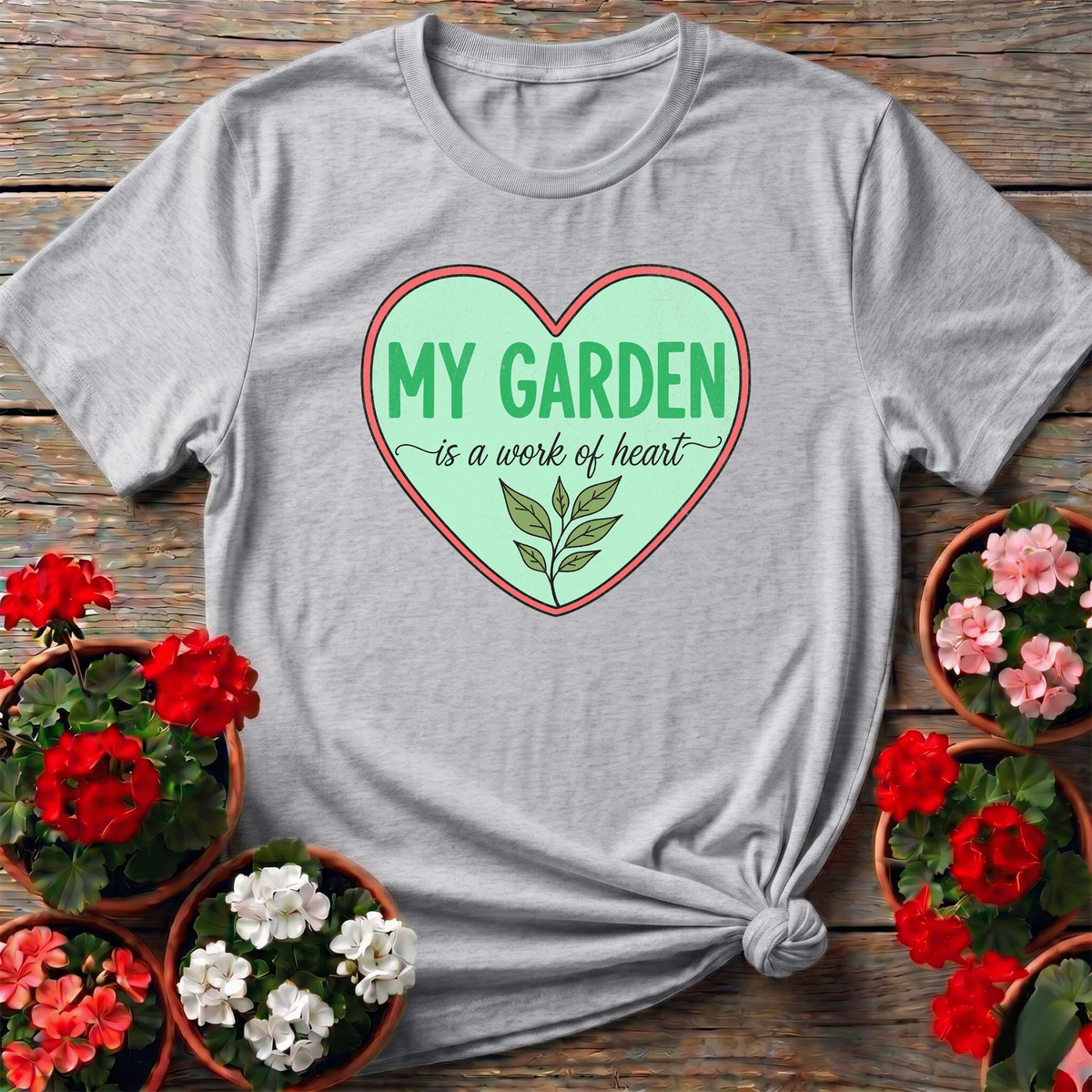 My Garden Is A Work Of Heart Plant Lover Tshirt - GardeningTshirts
