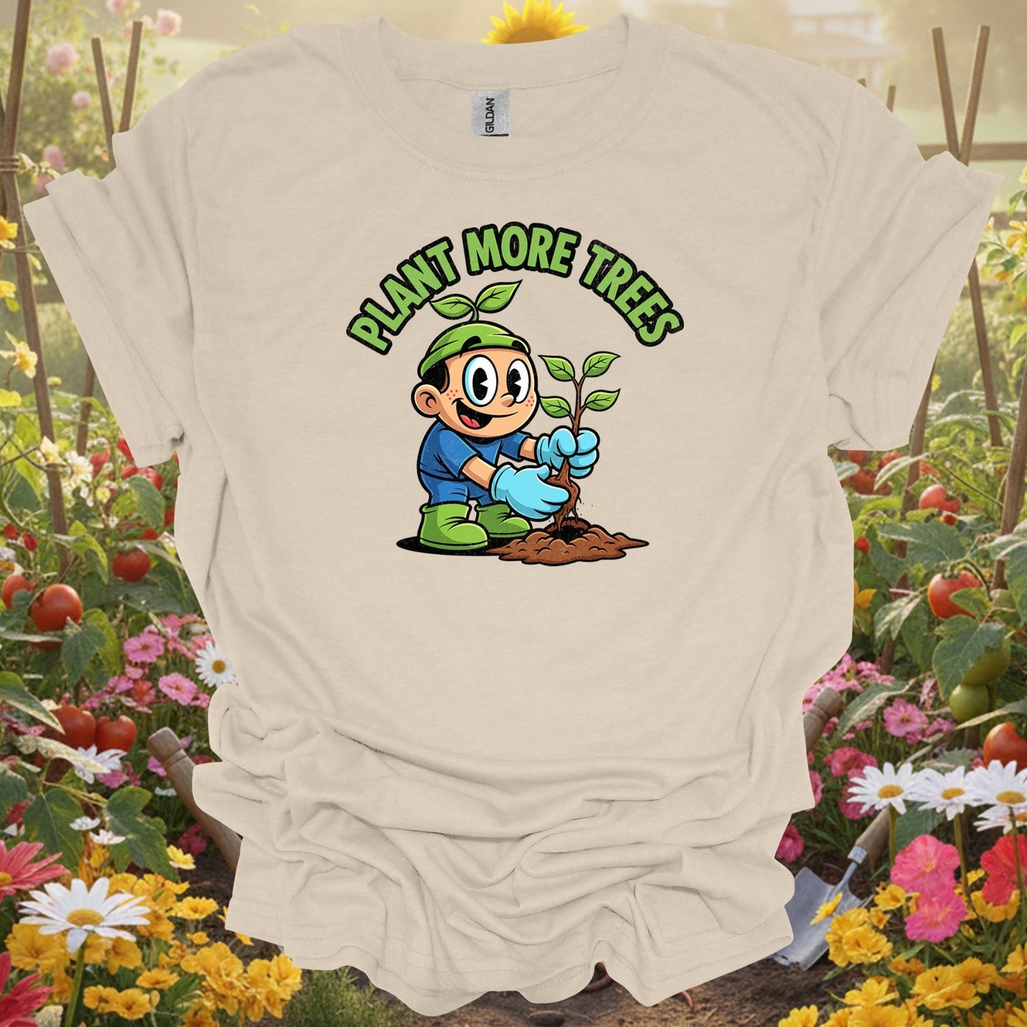 Natural tshirt showing plant more trees environmental for people who love plants