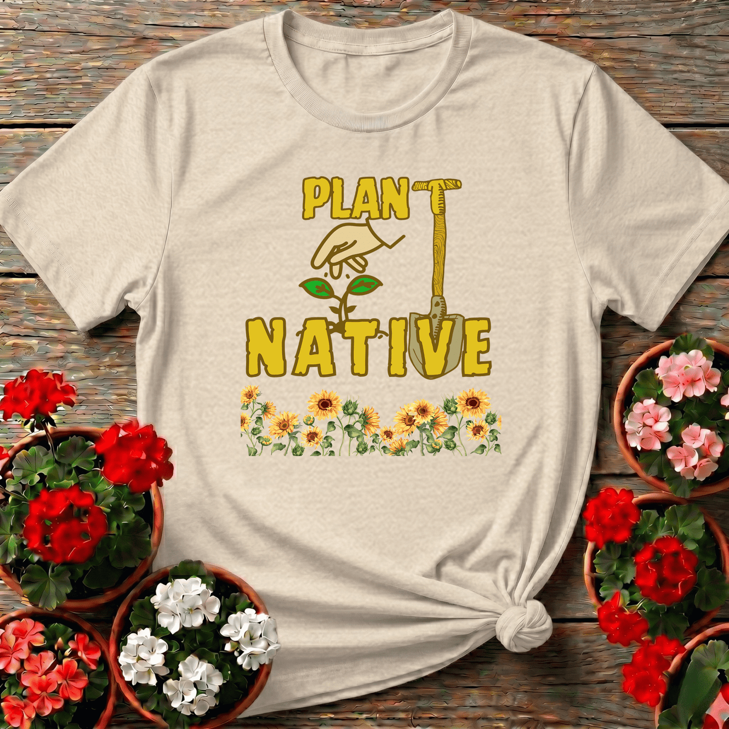 Plant Native Sunflower Proud Eco Friendly Tee - GardeningTshirts