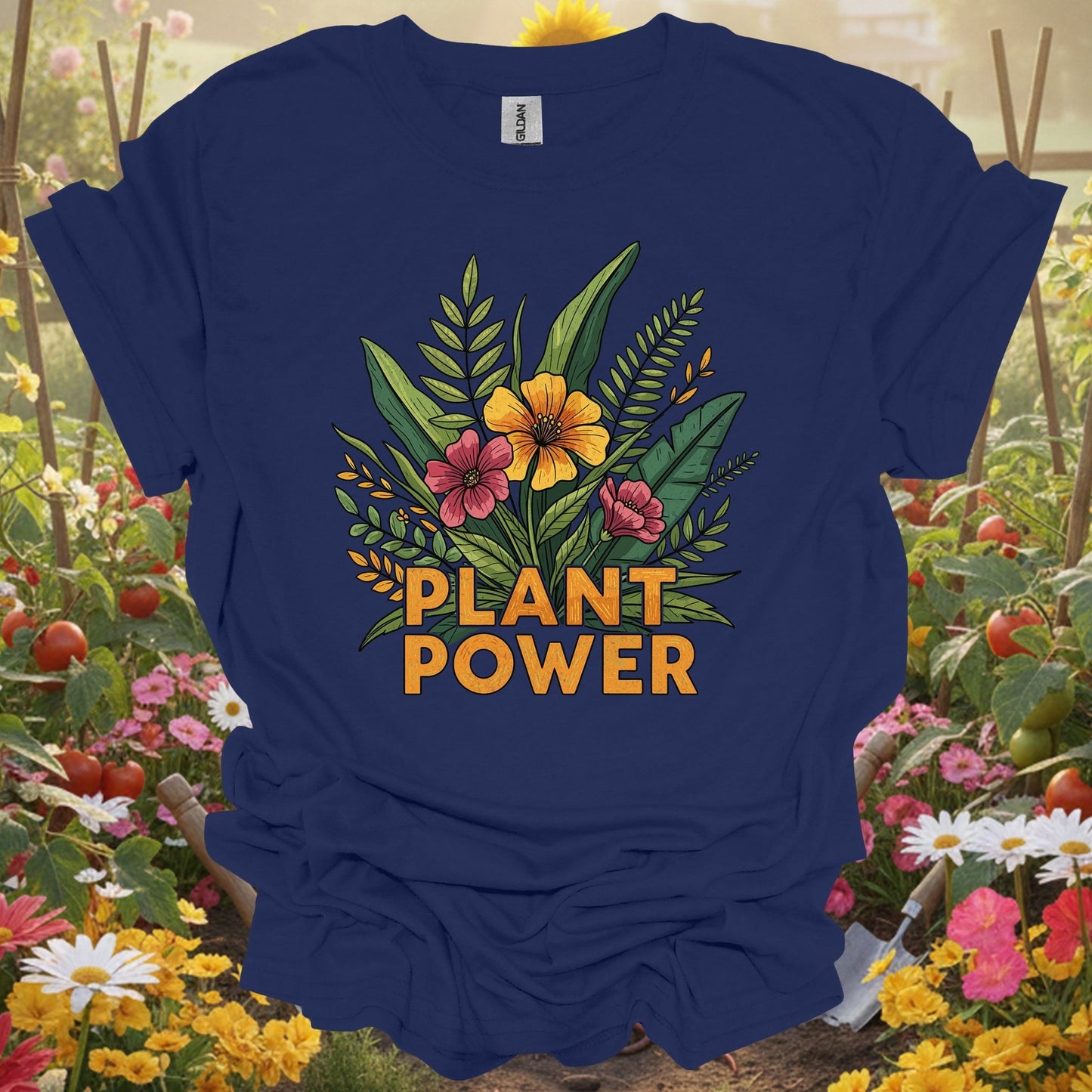 "PLANT POWER" Bold Botanical T-Shirt - GardeningTshirts