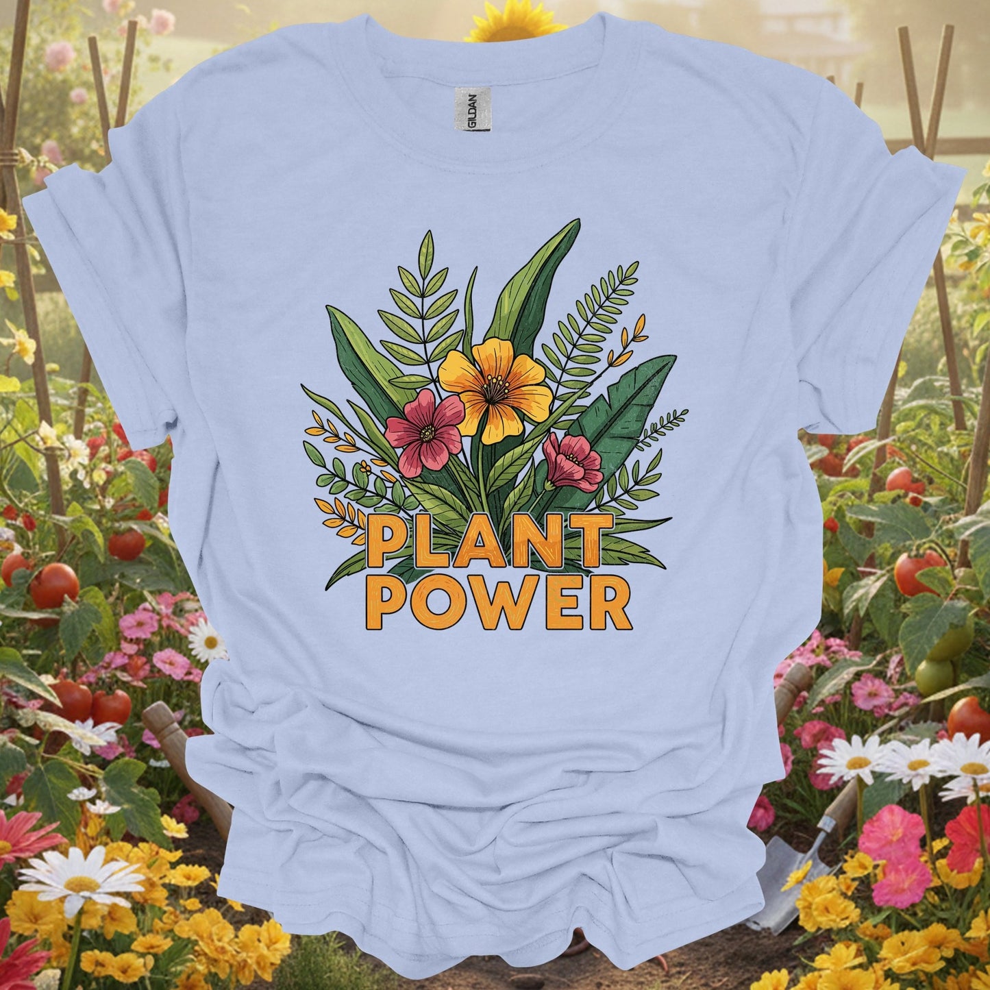 "PLANT POWER" Bold Botanical T-Shirt - GardeningTshirts