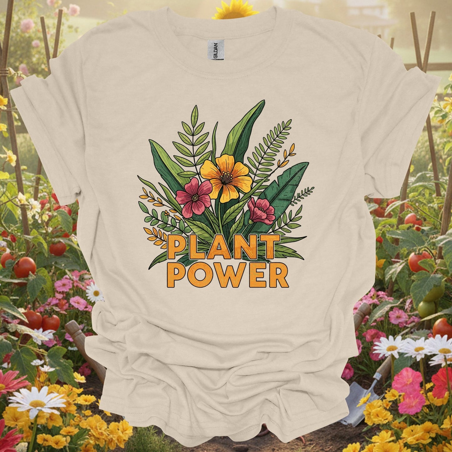 "PLANT POWER" Bold Botanical T-Shirt - GardeningTshirts