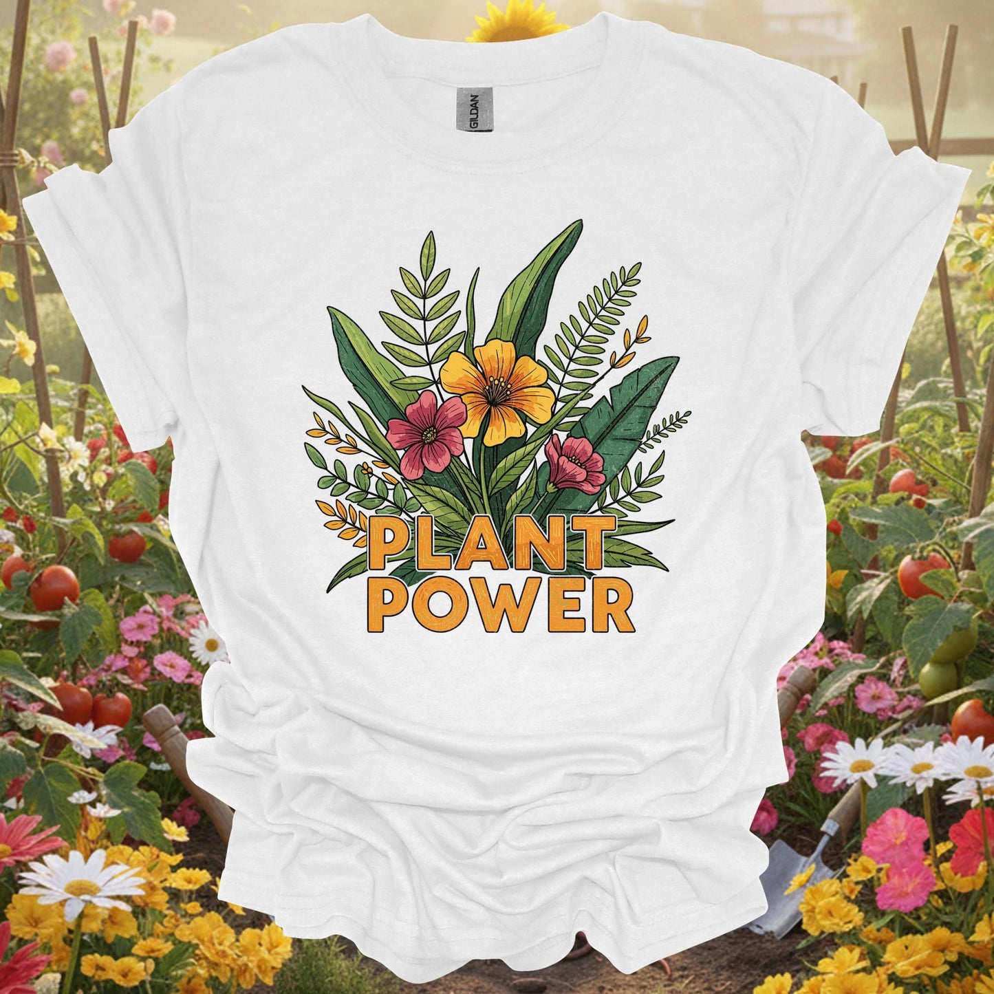 "PLANT POWER" Bold Botanical T-Shirt - GardeningTshirts