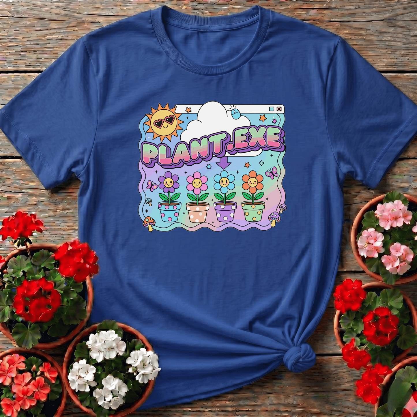 PLANT.EXE Y2K Funny Retro Floppy Disk T-shirt - GardeningTshirts