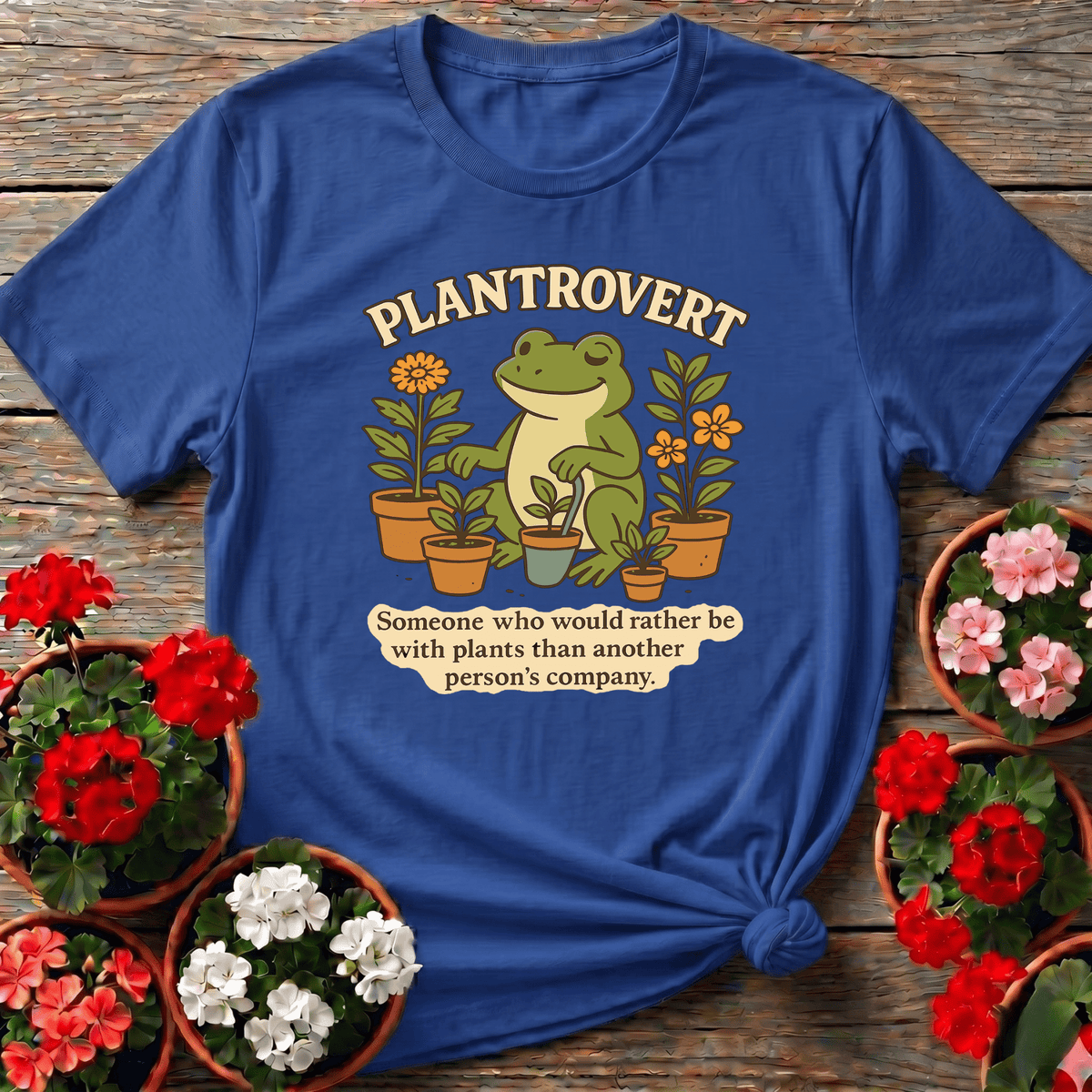 Plantrovert Funny Frog Gardening Tee for Plant Lovers - GardeningTshirts