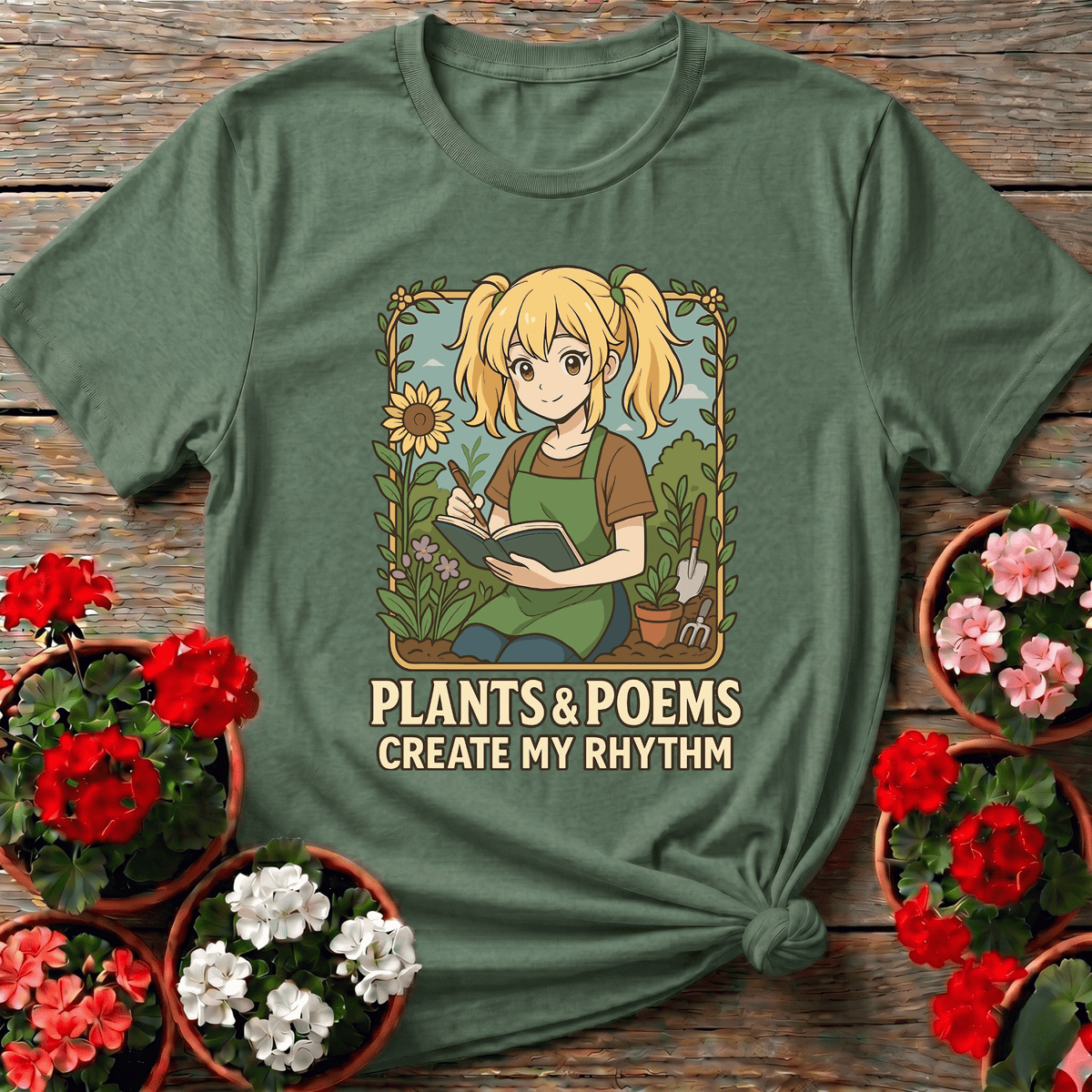 Plants and Poems Create My Rhythm Gardening T-Shirt - GardeningTshirts