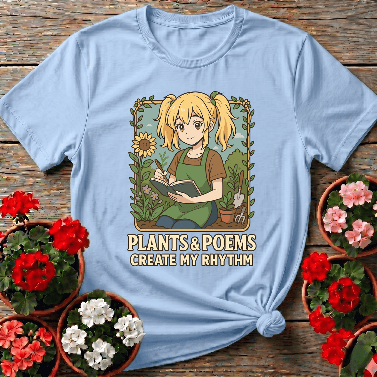 Plants and Poems Create My Rhythm Gardening T-Shirt - GardeningTshirts