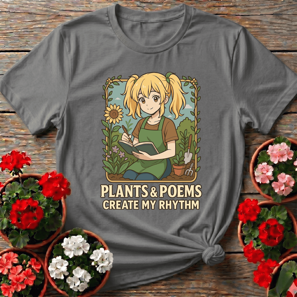 Plants and Poems Create My Rhythm Gardening T-Shirt - GardeningTshirts