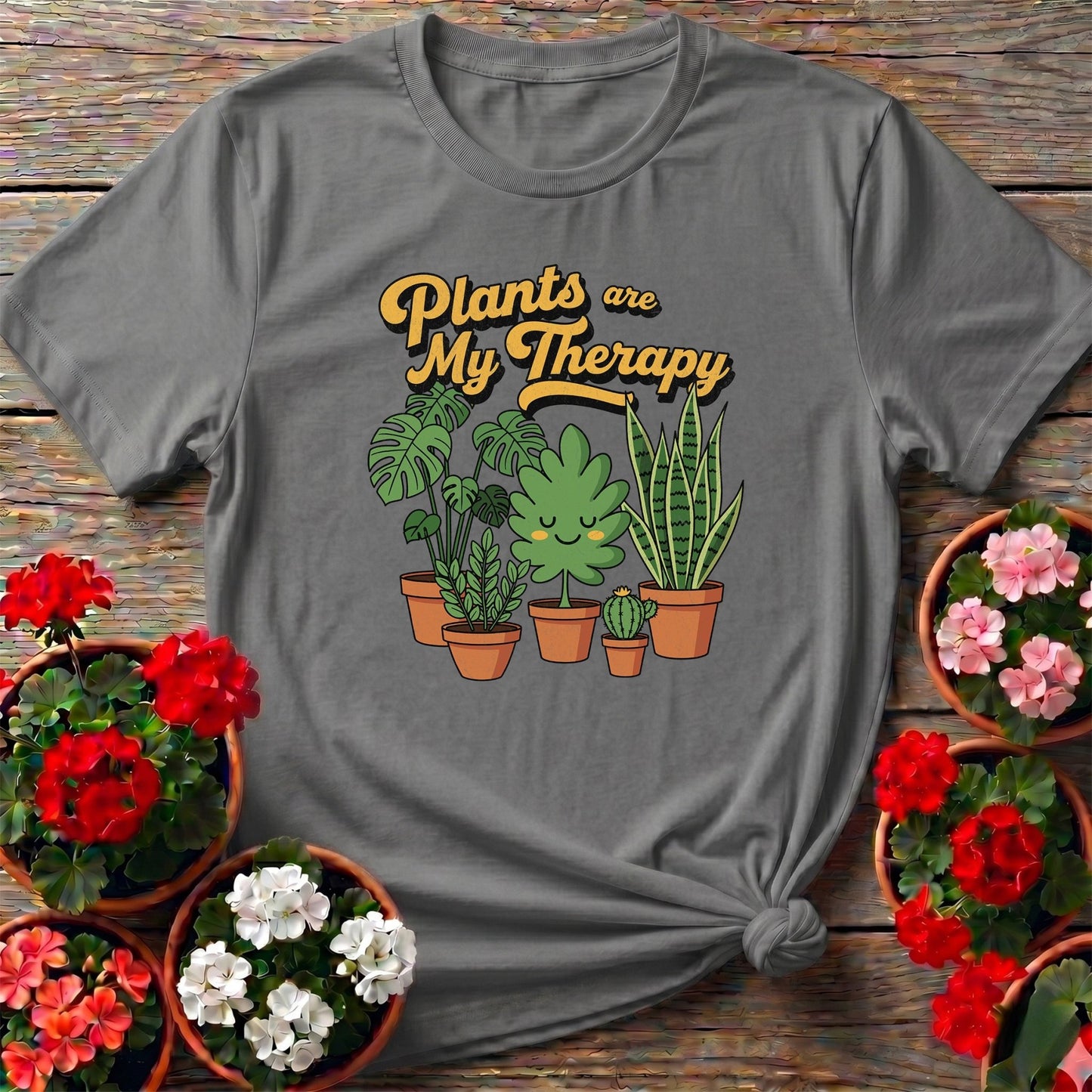 Plants Are My Therapy Houseplant T shirt - GardeningTshirts