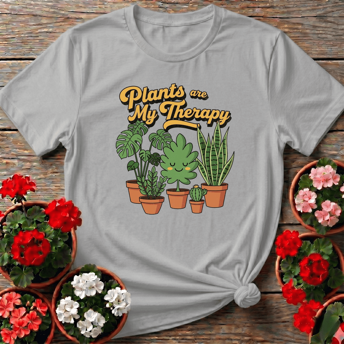 Plants Are My Therapy Houseplant T shirt - GardeningTshirts