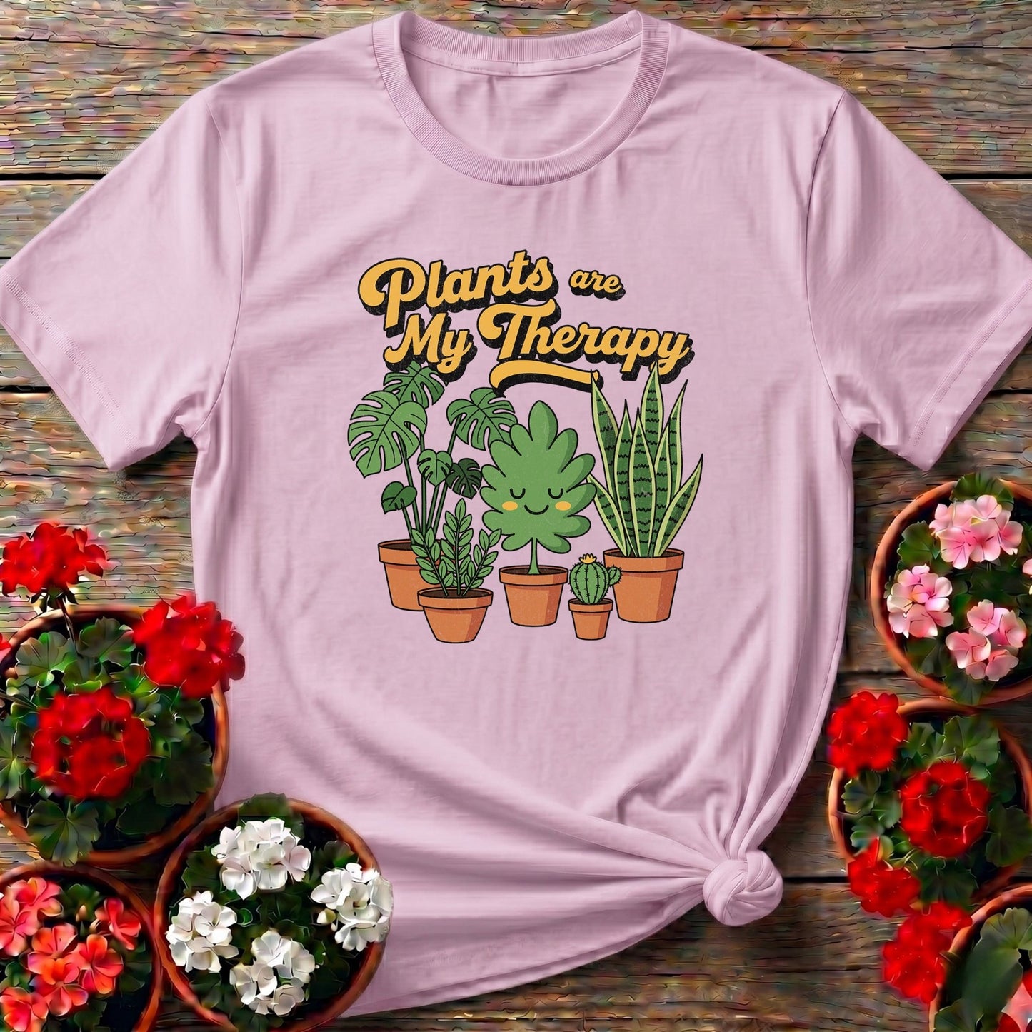 Plants Are My Therapy Houseplant T shirt - GardeningTshirts