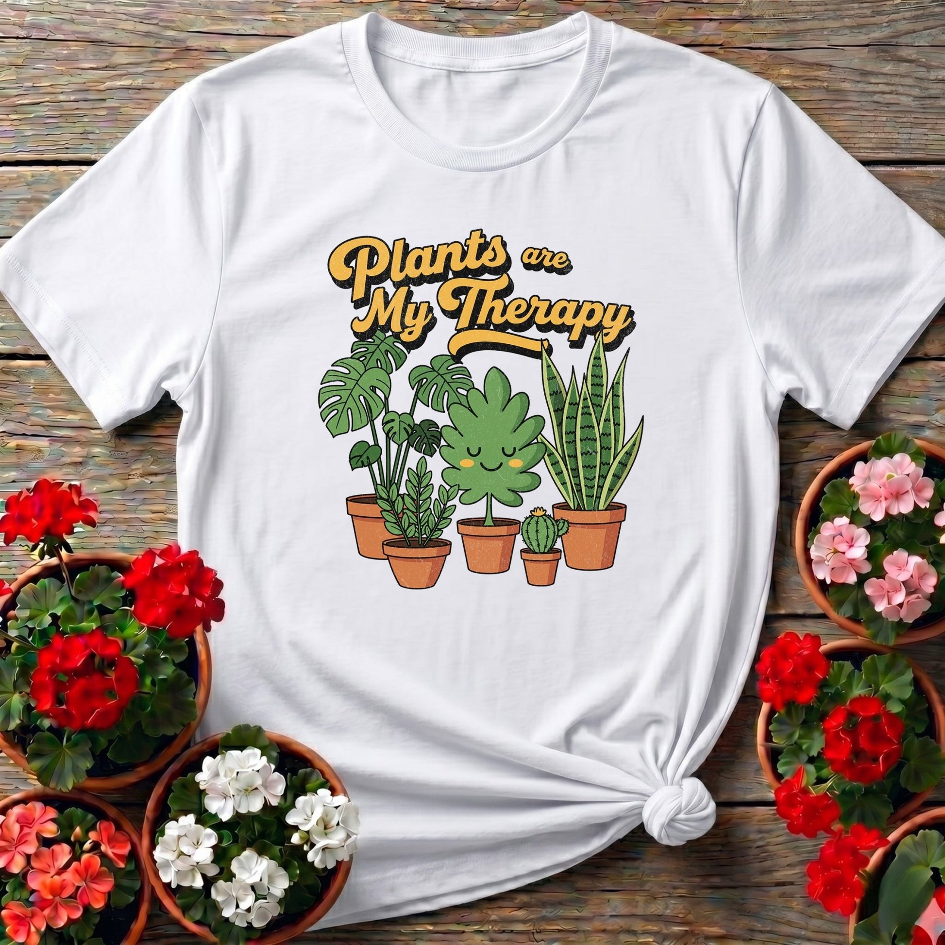 Plants Are My Therapy Houseplant T shirt - GardeningTshirts