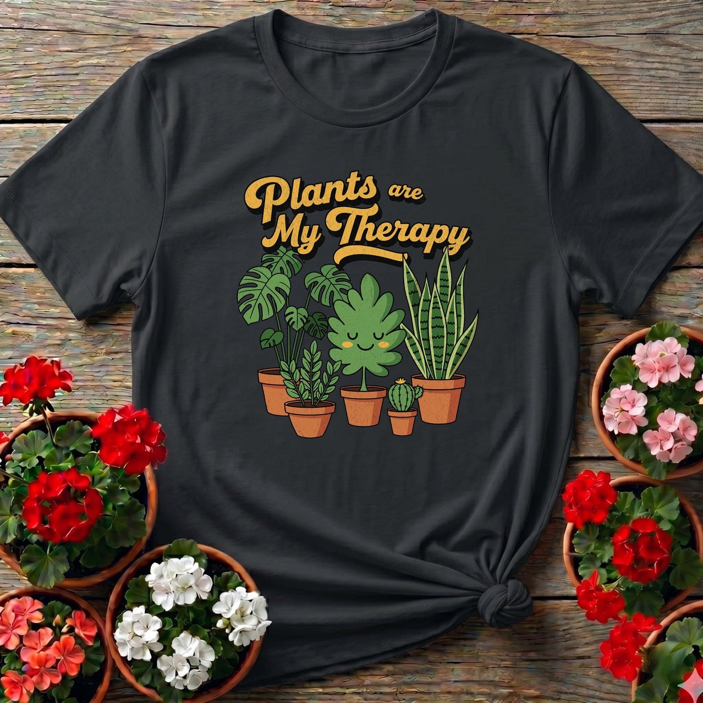Plants Are My Therapy Houseplant T shirt - GardeningTshirts