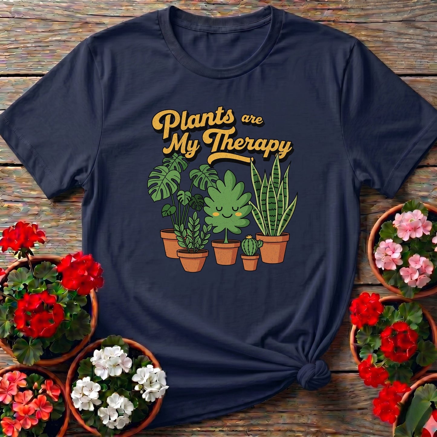 Plants Are My Therapy Houseplant T shirt - GardeningTshirts