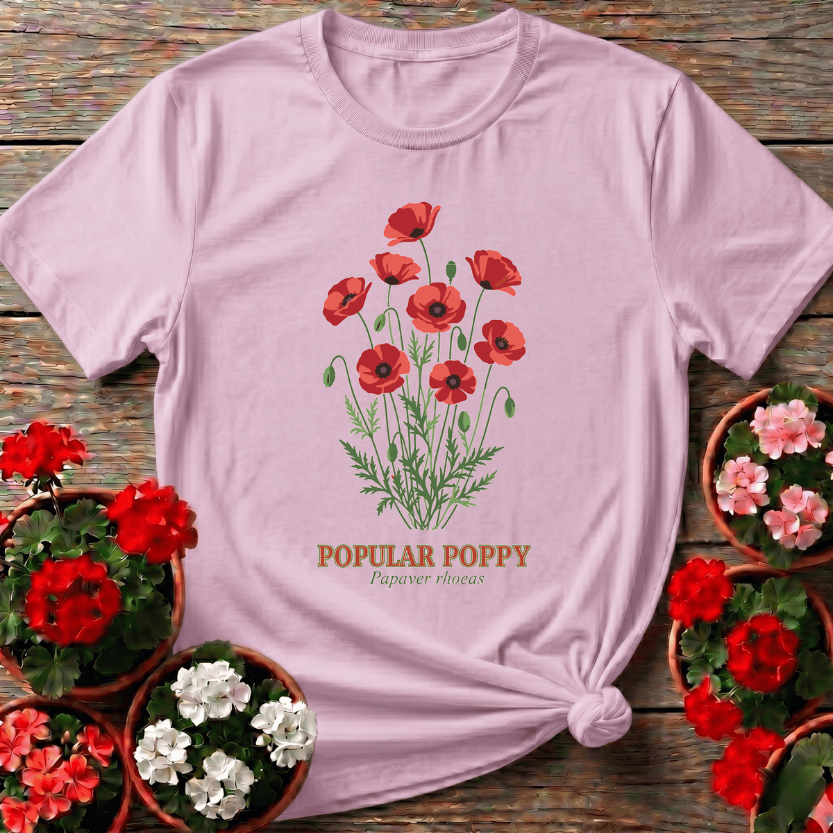 Light Pink soft cottagecore Popular Poppy Papaver rhoeas gardening top for wildflower and poppy lovers