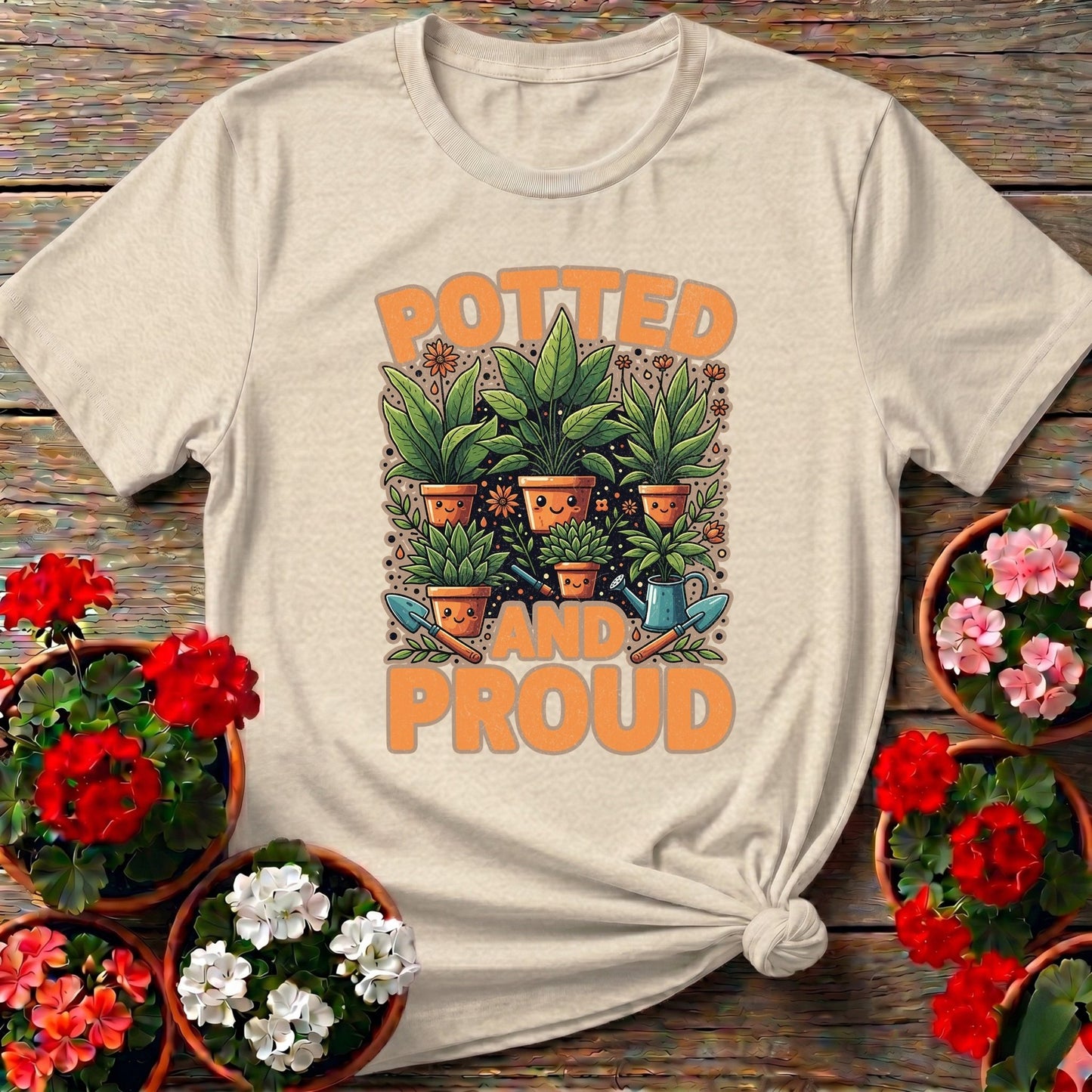 Potted And Proud Cute Houseplant T-shirt - GardeningTshirts