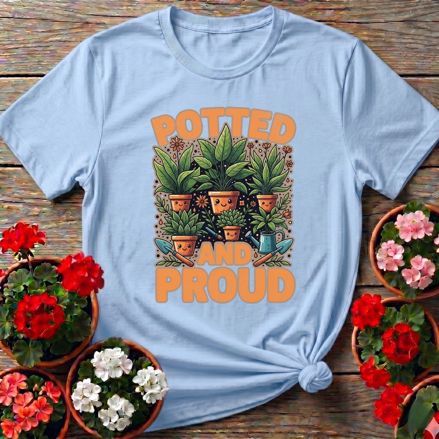 Potted And Proud Cute Houseplant T-shirt - GardeningTshirts