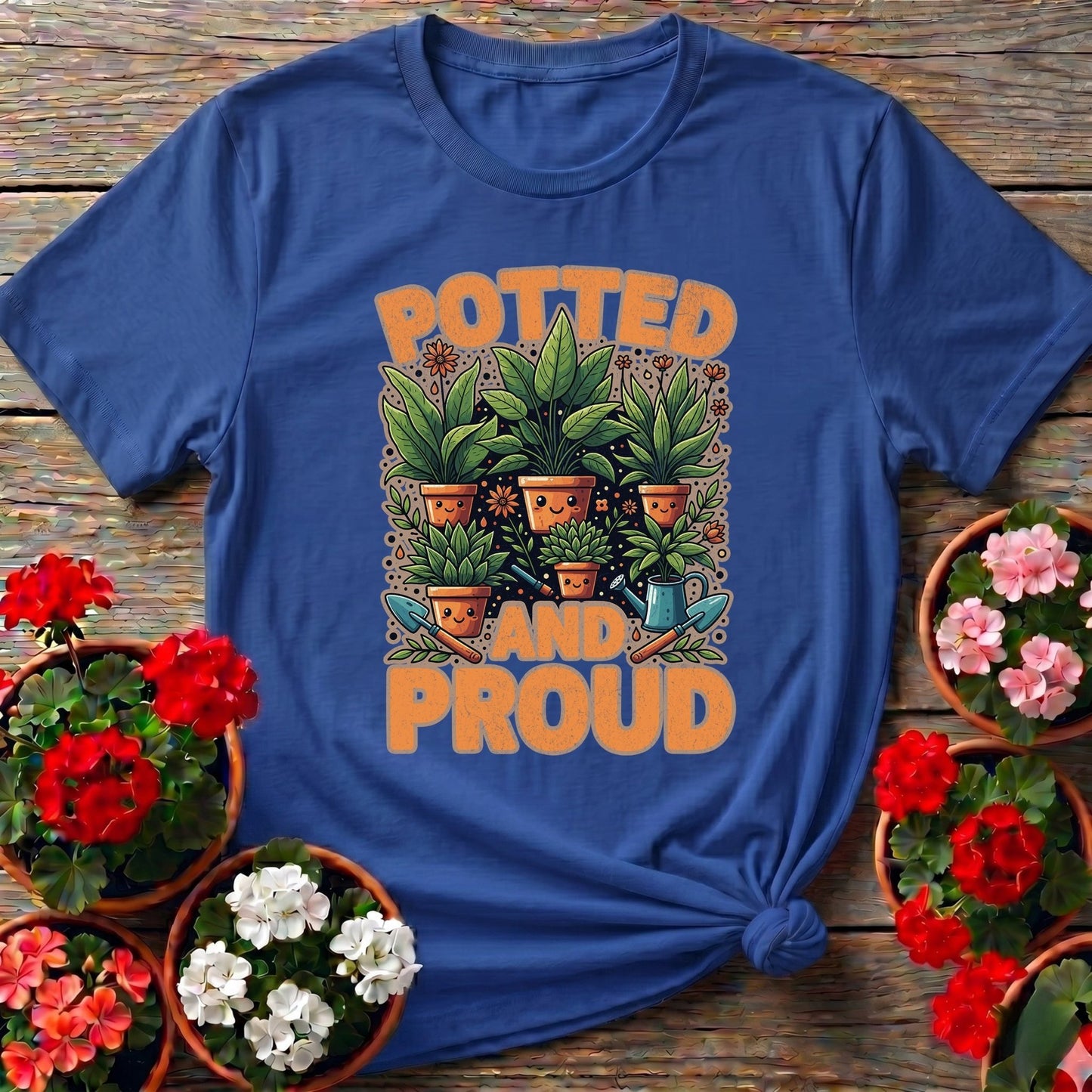 Potted And Proud Cute Houseplant T-shirt - GardeningTshirts