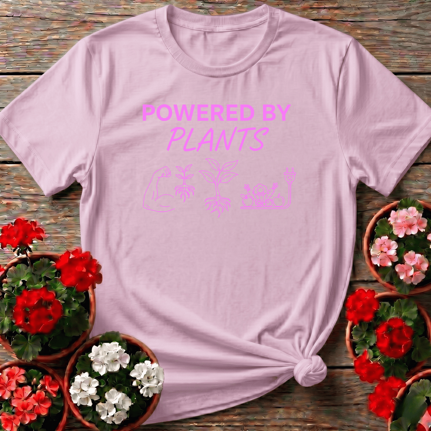 Powered By Plants Gardening Tee for Plant Lovers - GardeningTshirts