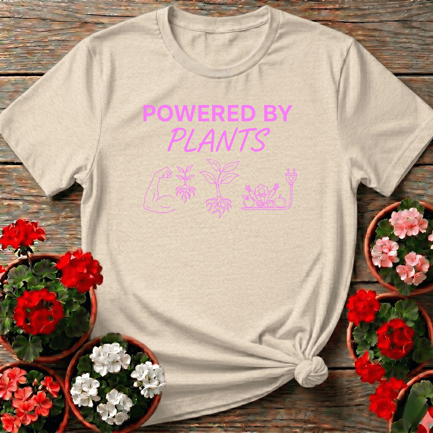 Powered By Plants Gardening Tee for Plant Lovers - GardeningTshirts