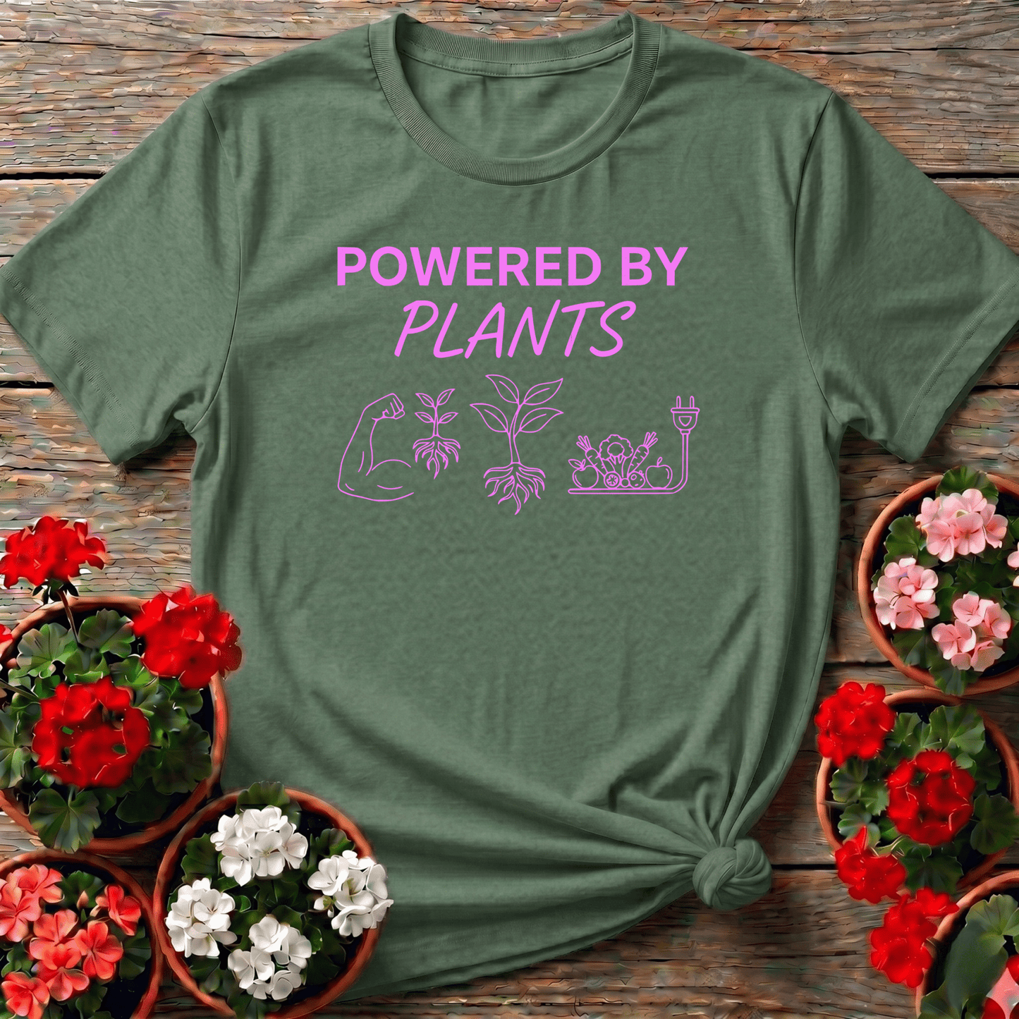 Powered By Plants Gardening Tee for Plant Lovers - GardeningTshirts
