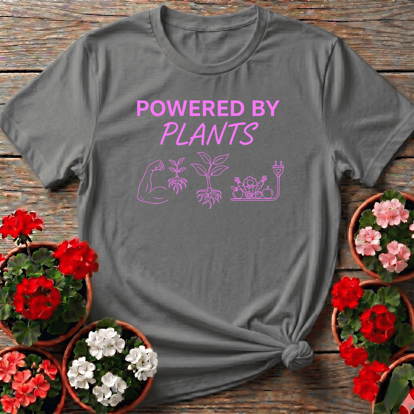 Powered By Plants Gardening Tee for Plant Lovers - GardeningTshirts