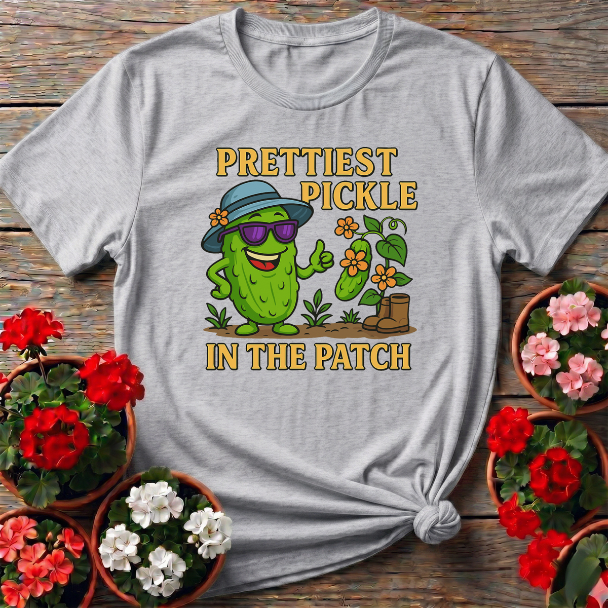 Prettiest Pickle In The Patch Funny Gardening T-shirt - GardeningTshirts