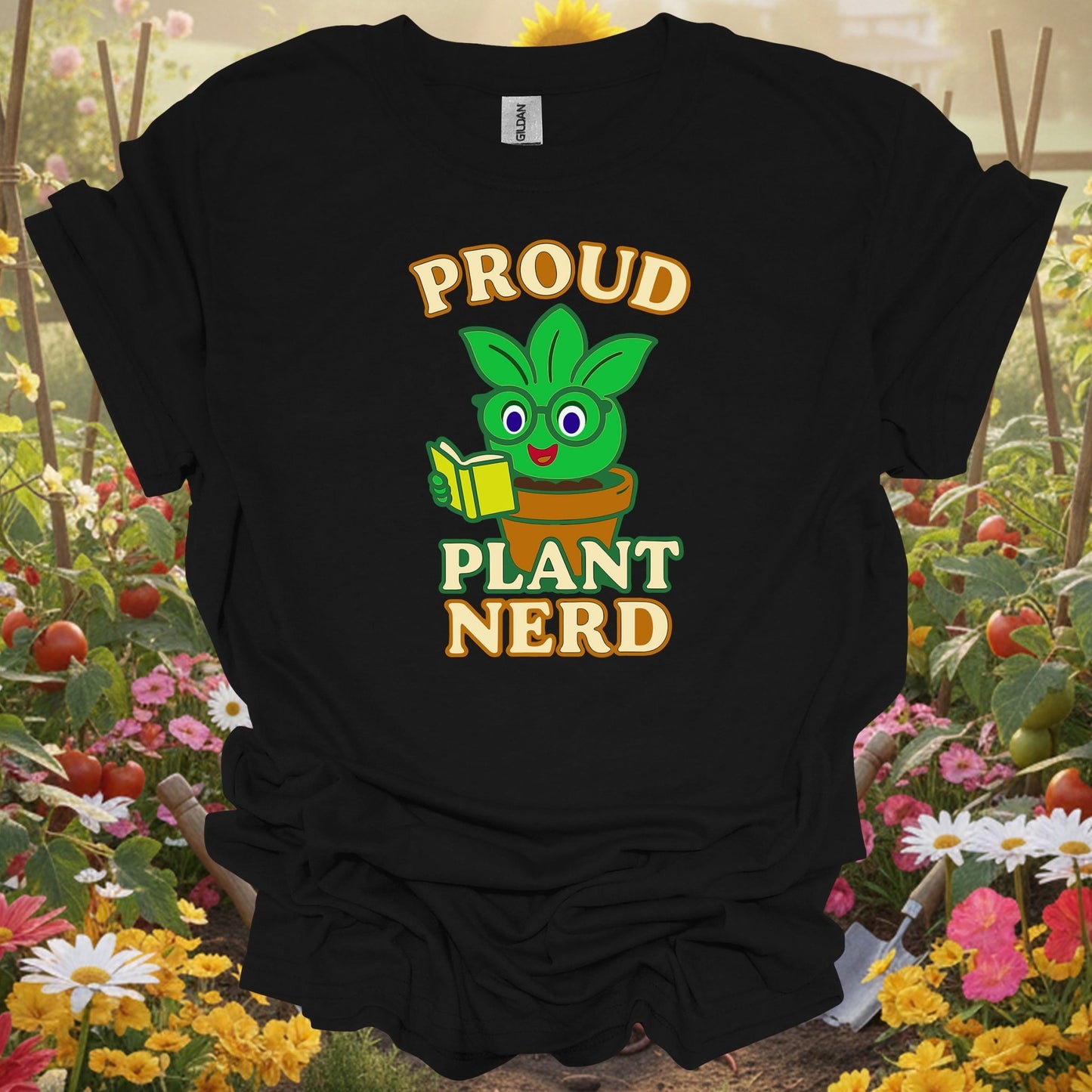 Black shirt showing proud plant nerd cute houseplant for outdoor enthusiasts