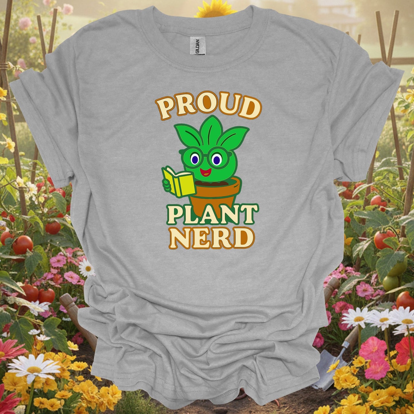 Sport Grey tshirt showing proud plant nerd cute houseplant for backyard growers
