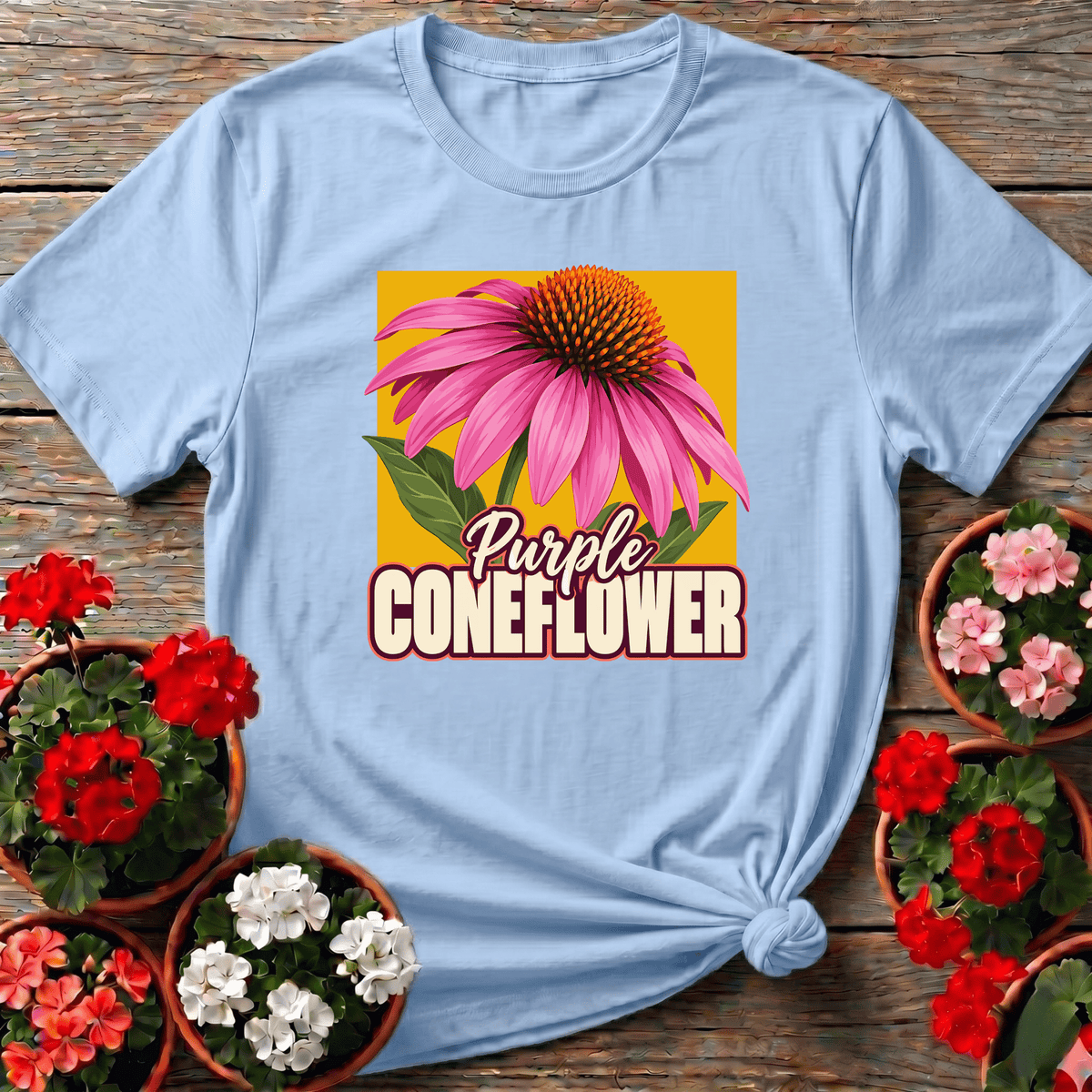 Purple Coneflower Echinacea Gardening T-Shirt - GardeningTshirts