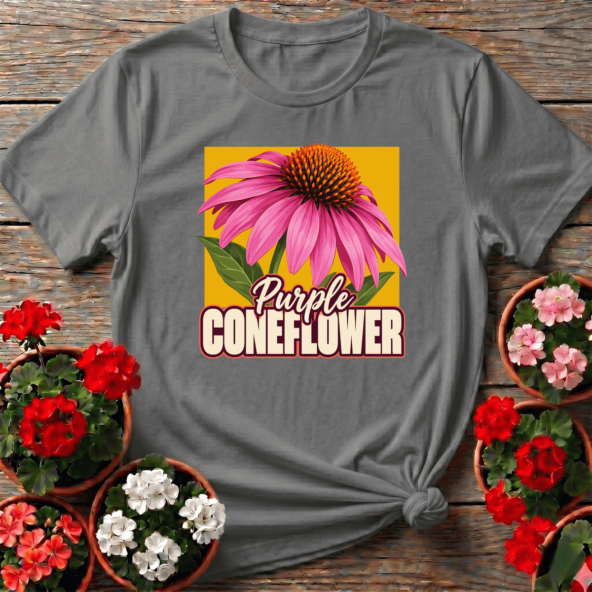 Purple Coneflower Echinacea Gardening T-Shirt - GardeningTshirts