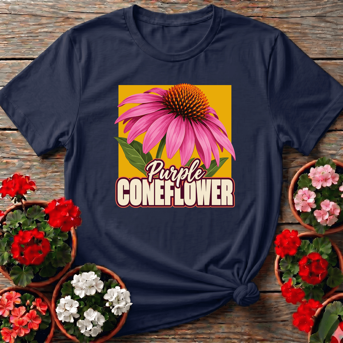 Purple Coneflower Echinacea Gardening T-Shirt - GardeningTshirts