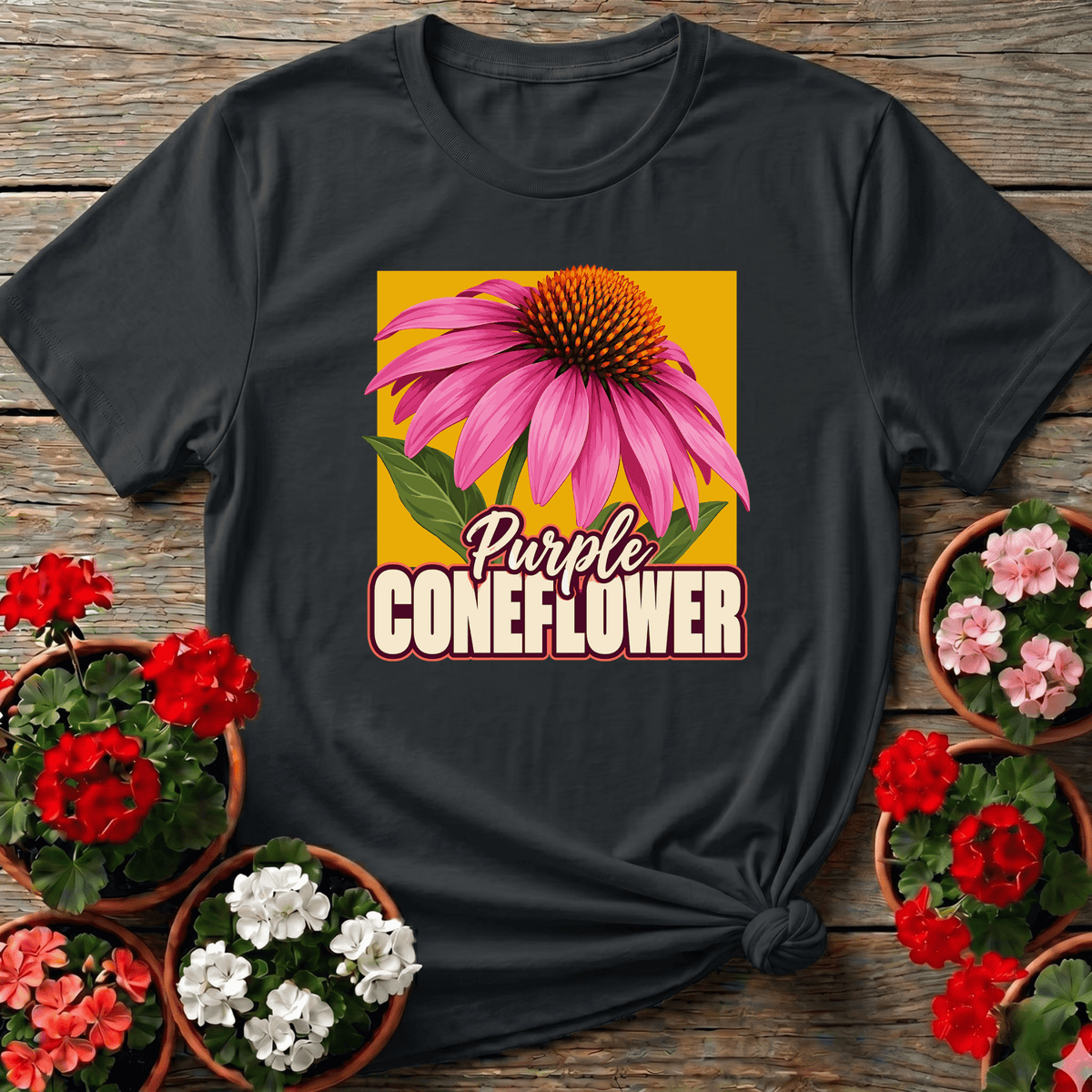 Purple Coneflower Echinacea Gardening T-Shirt - GardeningTshirts