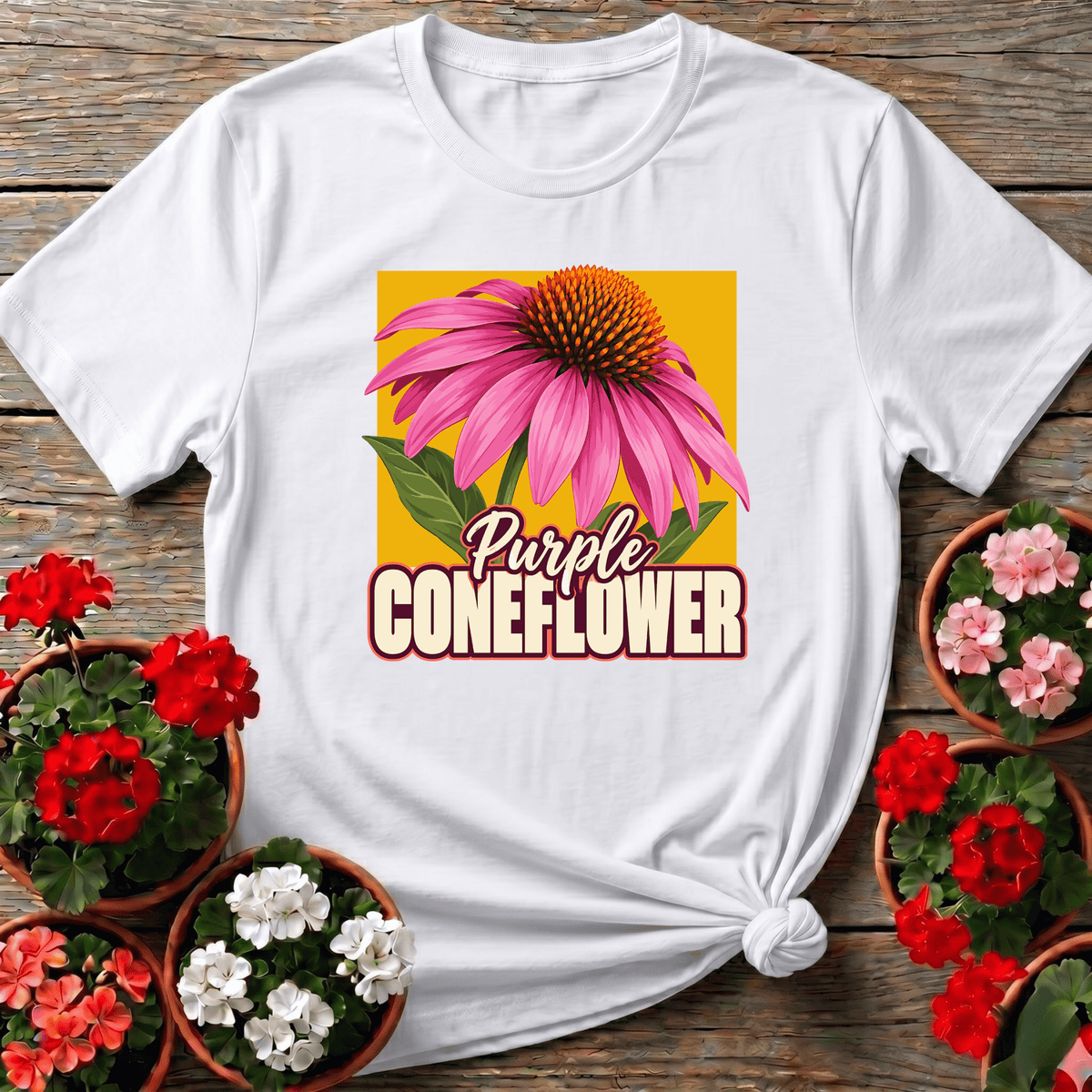 Purple Coneflower Echinacea Gardening T-Shirt - GardeningTshirts