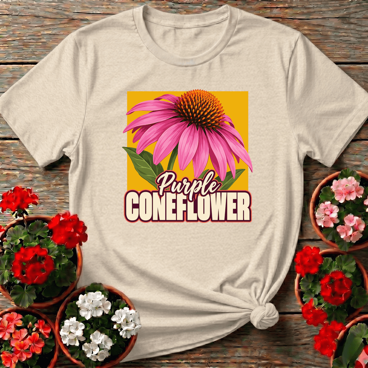 Purple Coneflower Echinacea Gardening T-Shirt - GardeningTshirts