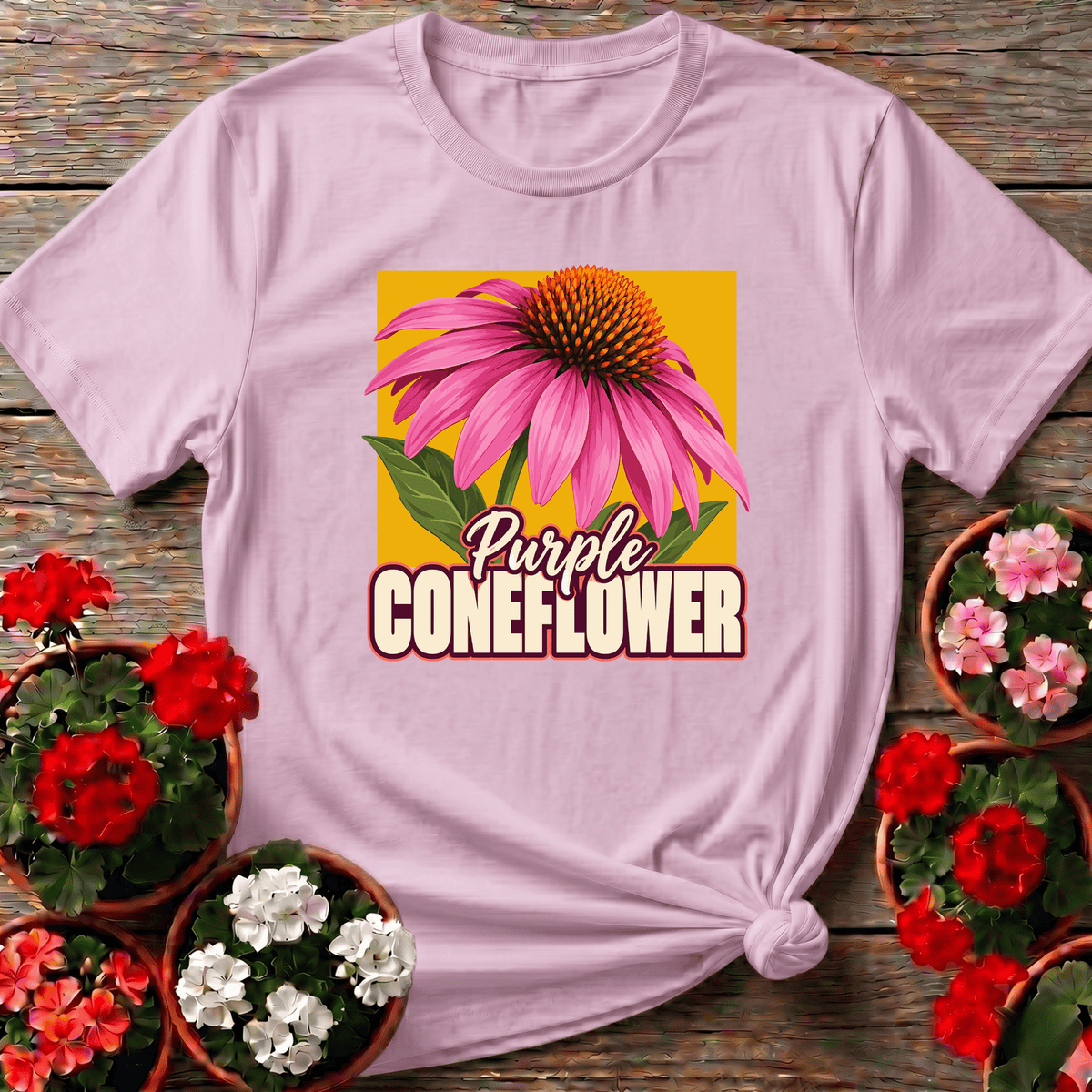 Purple Coneflower Echinacea Gardening T-Shirt - GardeningTshirts