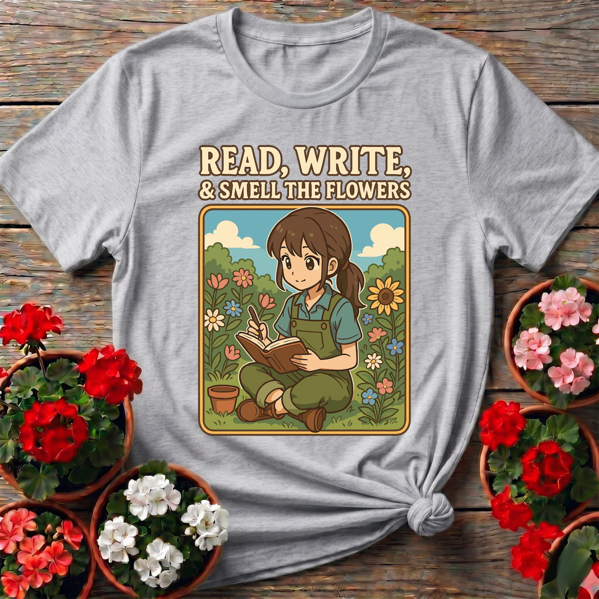 Read Write Smell The Flowers Kawaii Sanctuary T-shirt - GardeningTshirts
